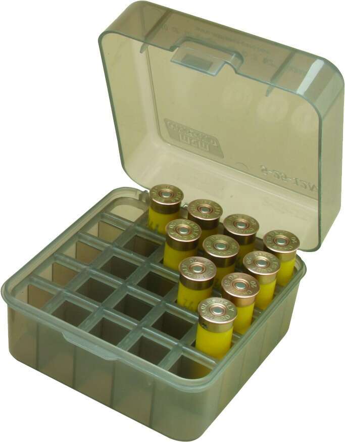 Misc. Accessories MTM Case Gard Ready Series MTM SHOTSHELL BOX 25 RD FLIP-TOP 12 20 GAUGE UP TO 3" CLR-SMOKE